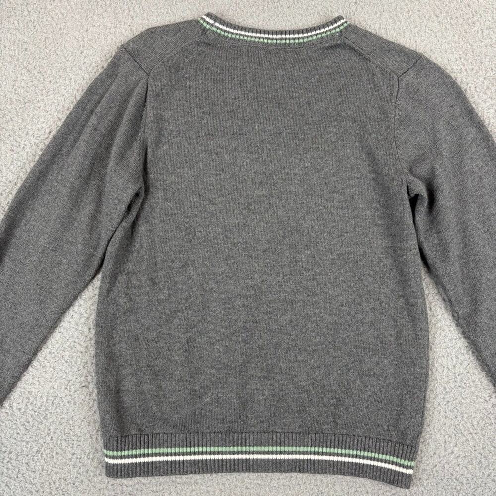 Janie and Jack Sweater Boys 10 Gray Dinosaur Stegosaurus Crewneck Knit Jurassic - Picture 8 of 11